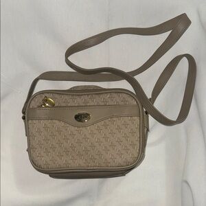 Via Prive Tan Crossbody Bag with Textured Material and Classic Design
